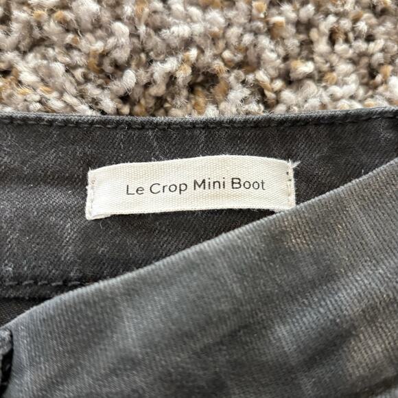 Frame Jeans 27 Gray Le Crop Mini Boot Coated Denim Noir Croc - Picture 6 of 13